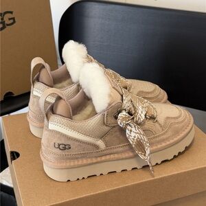 UGG Tan Fur-Lined Sneakers